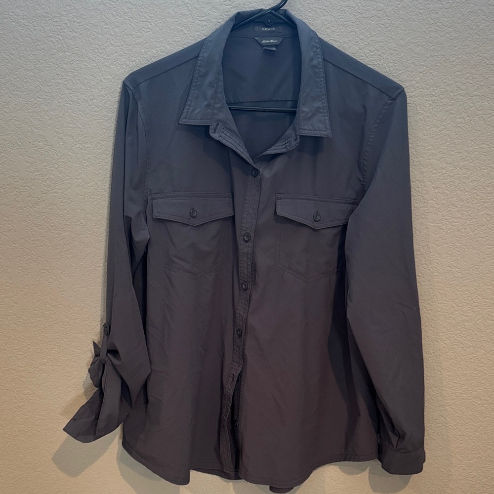 Eddie Bauer Gray Button Down Shirt